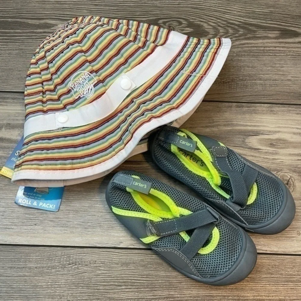 BANANA BOAT Toddler Sun Hat and Carter’s Toddler Water Shoes | size 9